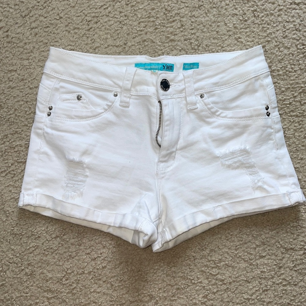 White jean shorts
